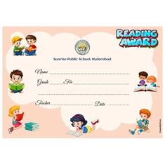 School Reading Award Certificate A4 Size | Use on Laser Printer